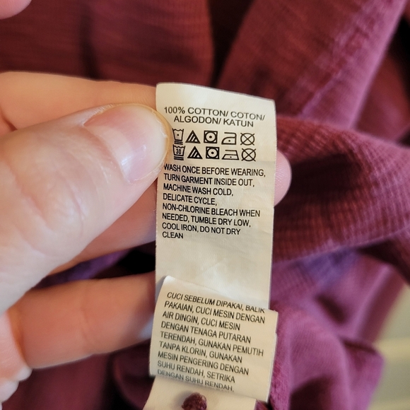 Lucky Brand Maroon Lived In Henley Long Sleeve Shirt - Picture 4 of 5